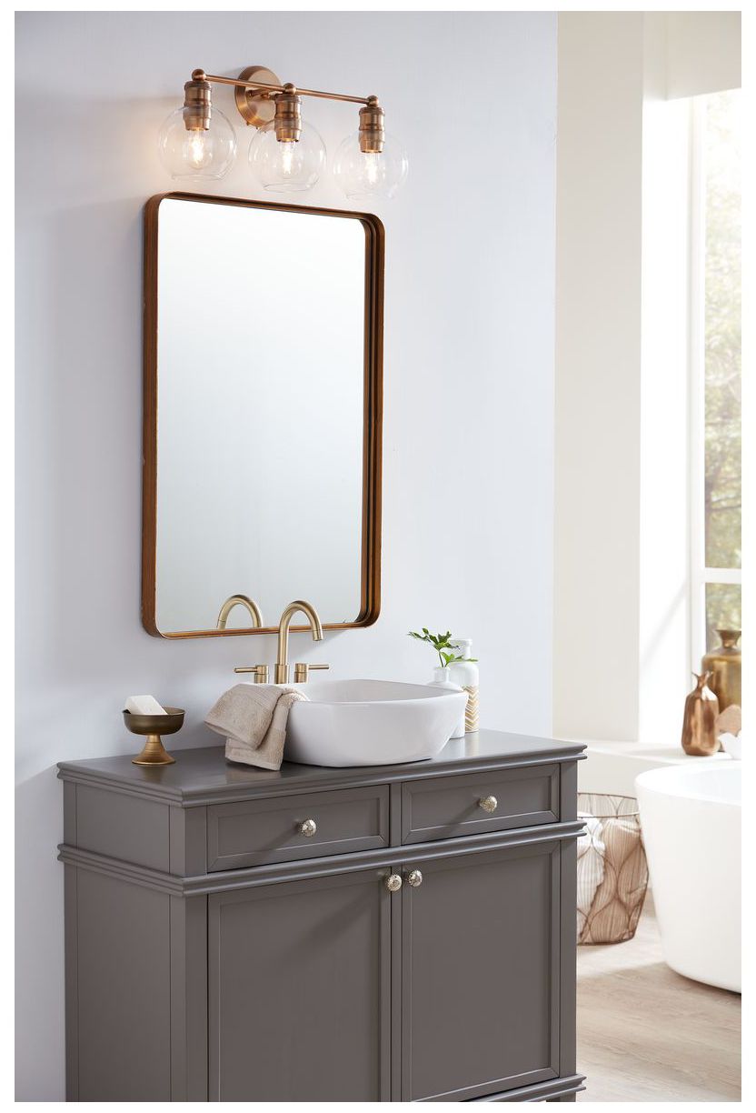 Image 3 Hansford Collection Three-Light Clear Glass Coastal Bath Vanity Light more views