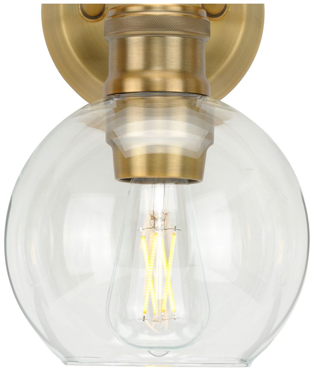 Hansford Collection Three-Light Clear Glass Coastal Bath Vanity Light