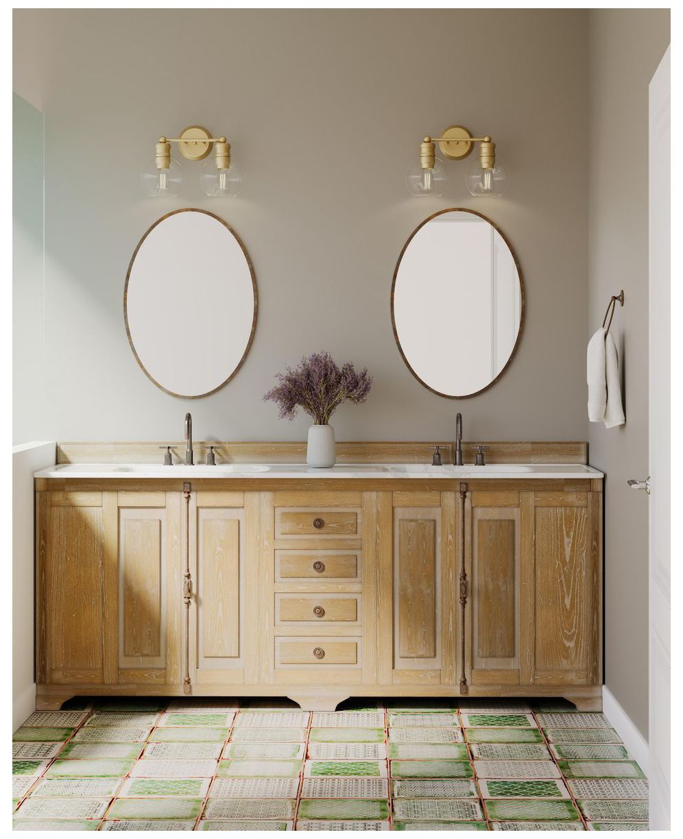 Image 3 Hansford Collection Two-Light Clear Glass Coastal Bath Vanity Light more views