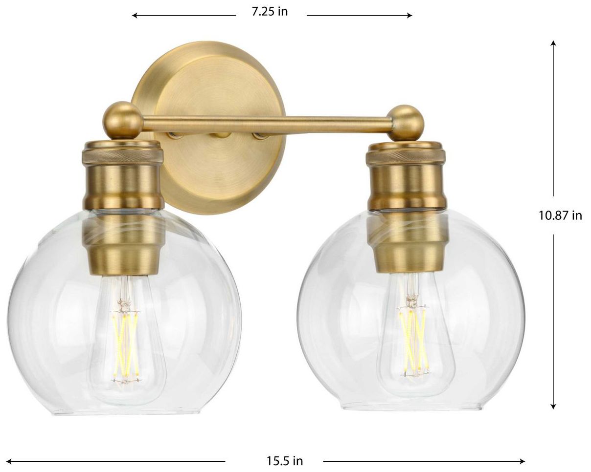 Image 4 Hansford Collection Two-Light Clear Glass Coastal Bath Vanity Light more views