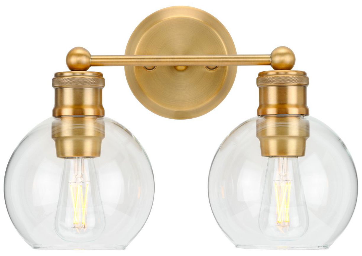 Image 5 Hansford Collection Two-Light Clear Glass Coastal Bath Vanity Light more views