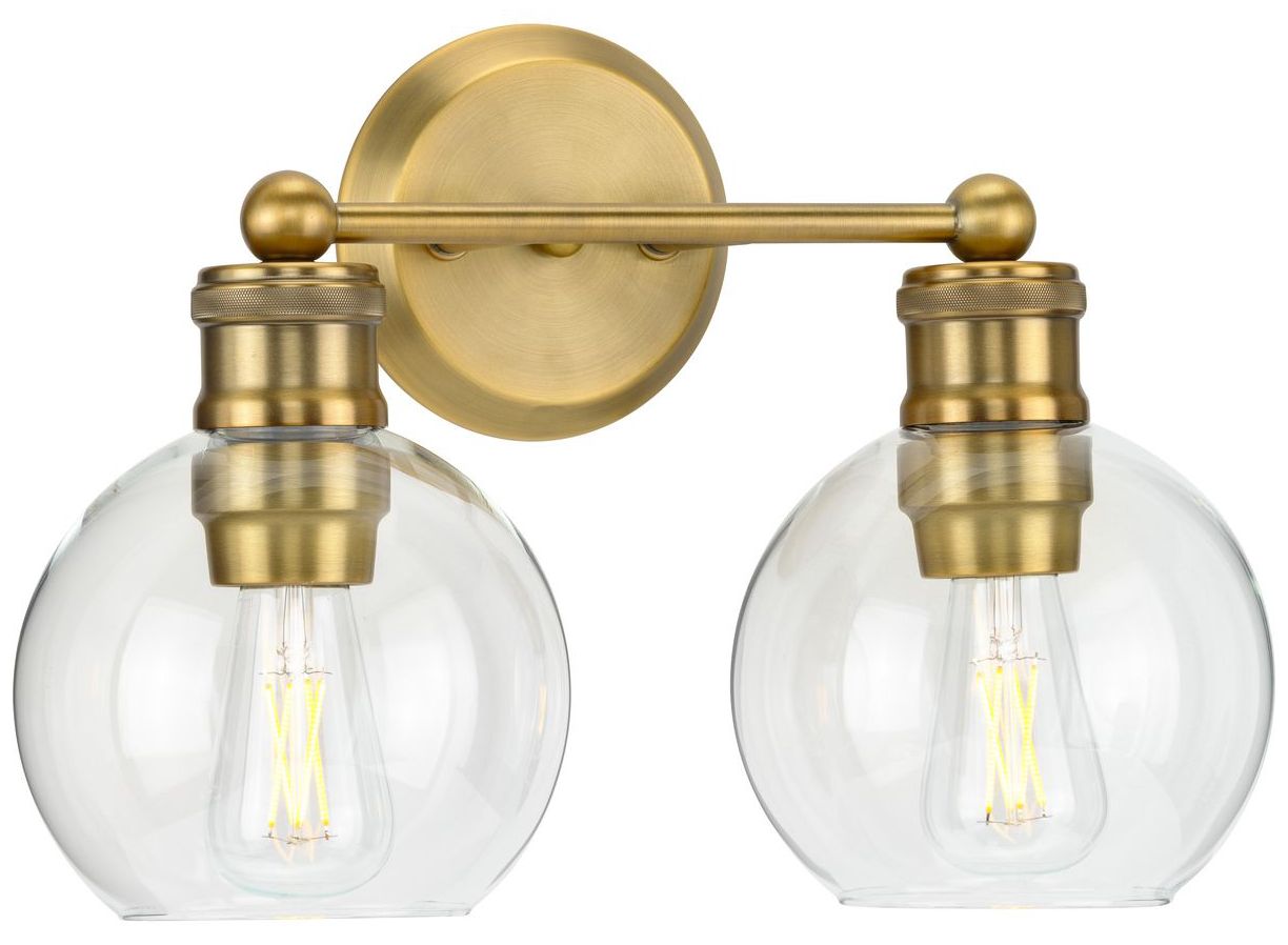 Image 6 Hansford Collection Two-Light Clear Glass Coastal Bath Vanity Light more views