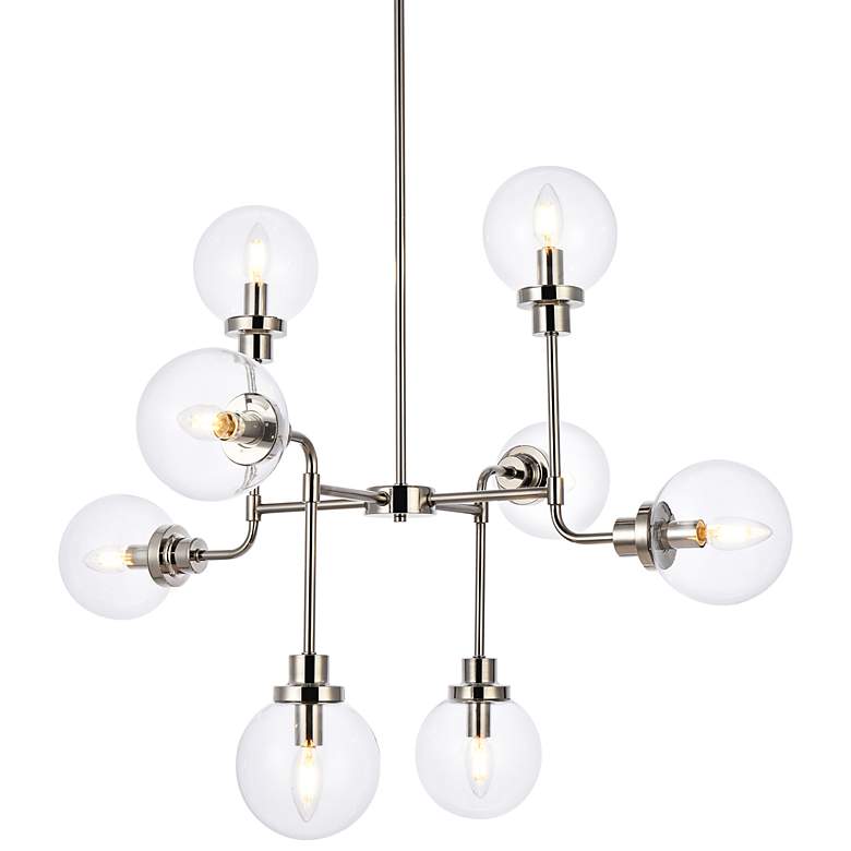 Image 3 Hanson 36" Wide Polished Nickel 8-Light Pendant