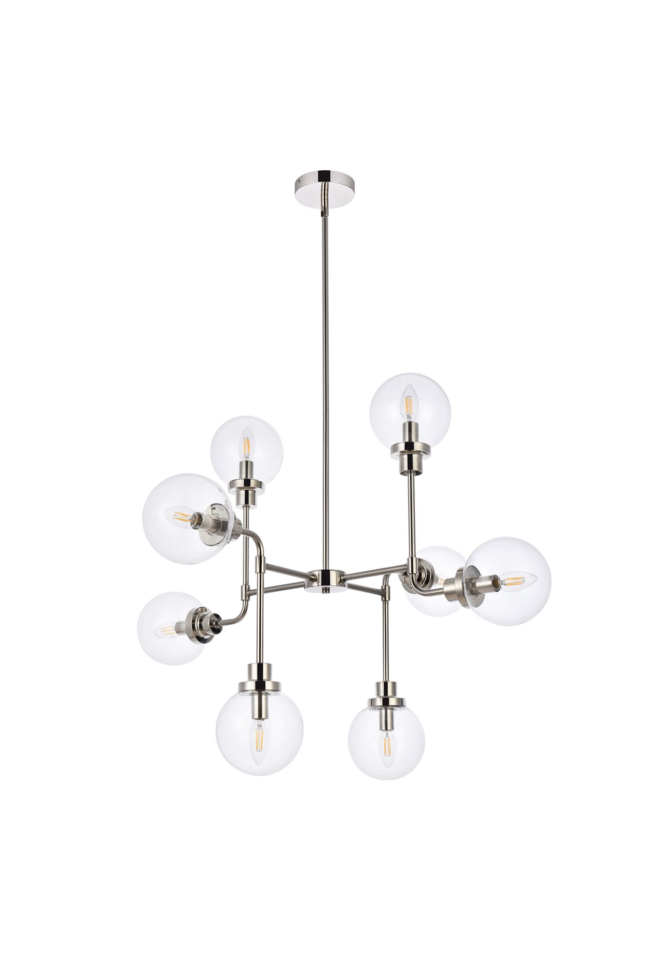 Hanson 36" Wide Polished Nickel 8-Light Pendant in scene