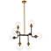 Hanson 36"W Brass and Black 8-Light Pendant with Clear Glass