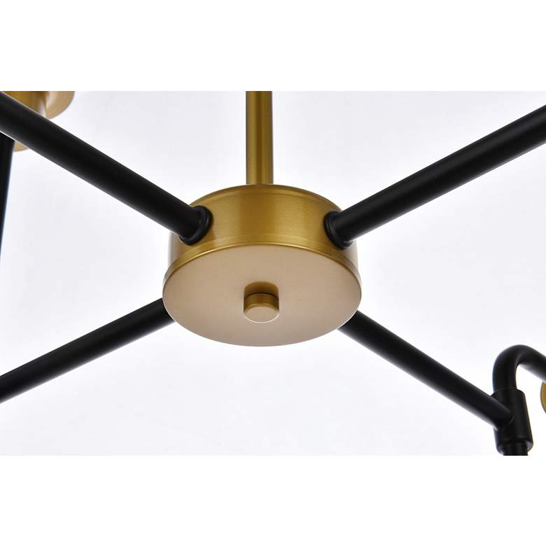 Image 5 Hanson 36"W Brass and Black 8-Light Pendant with Clear Glass more views