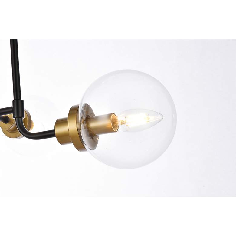 Image 6 Hanson 36"W Brass and Black 8-Light Pendant with Clear Glass more views