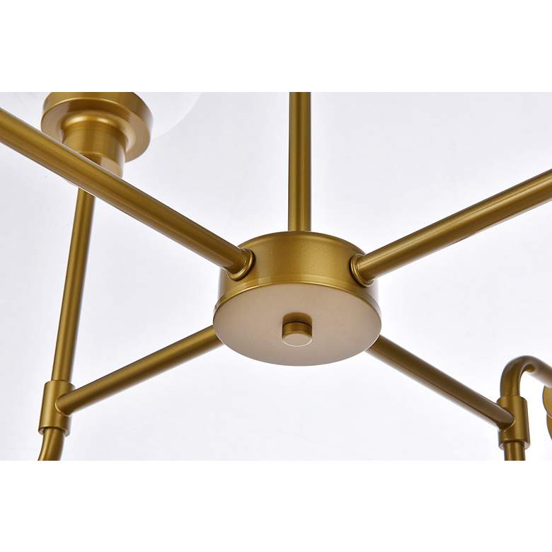 Image 6 Hanson 8 Lts Pendant In Black With Brass With Frosted Shade more views