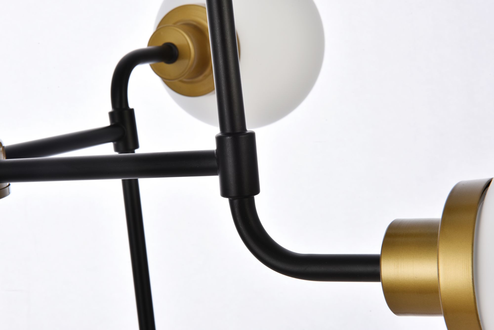 Hanson 8 Lts Pendant In Black With Brass With Frosted Shade in scene