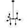 Hanson 8 Lts Pendant In Black With Clear Shade
