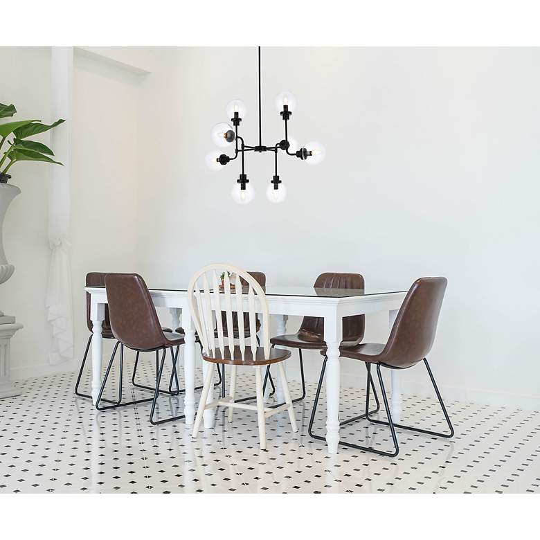 Image 3 Hanson 8 Lts Pendant In Black With Clear Shade more views