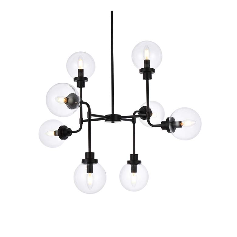 Image 4 Hanson 8 Lts Pendant In Black With Clear Shade more views