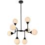 Hanson 8 Lts Pendant In Black With Frosted Shade