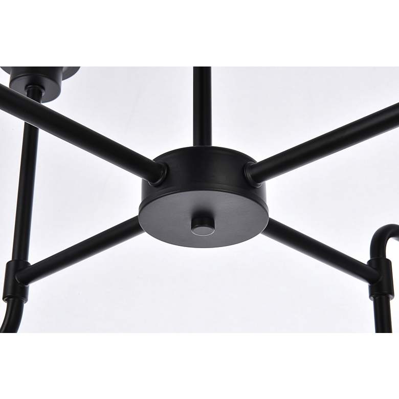 Image 5 Hanson 8 Lts Pendant In Black With Frosted Shade more views