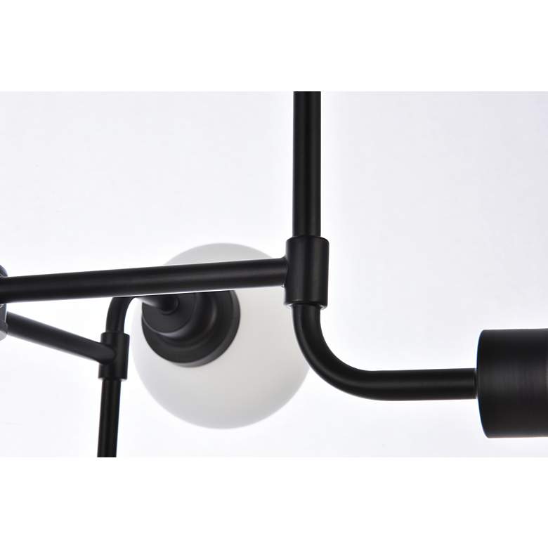 Image 7 Hanson 8 Lts Pendant In Black With Frosted Shade more views