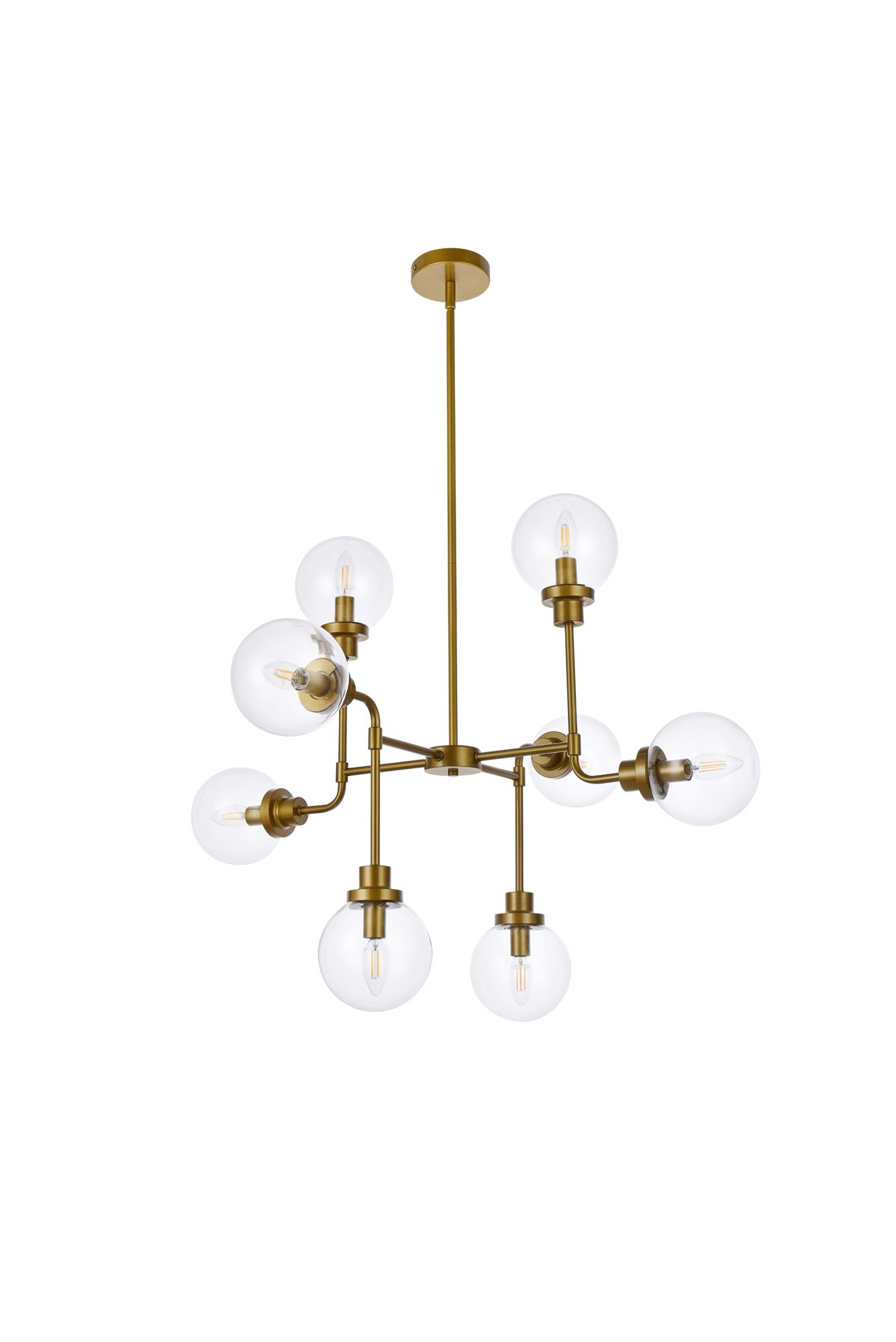Hanson 8 Lts Pendant In Brass With Clear Shade