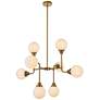 Hanson 8 Lts Pendant In Brass With Frosted Shade