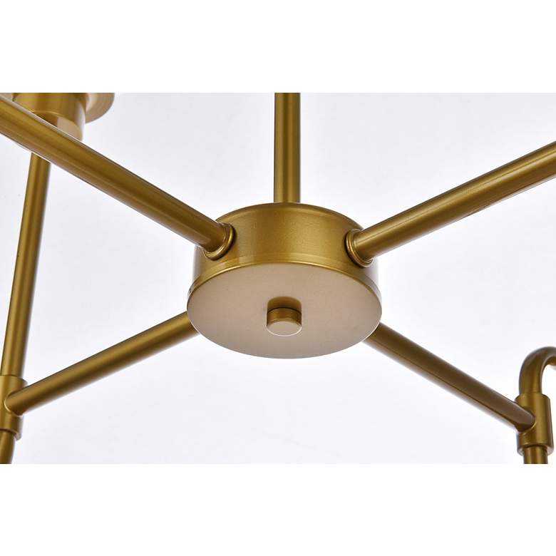 Image 5 Hanson 8 Lts Pendant In Brass With Frosted Shade more views