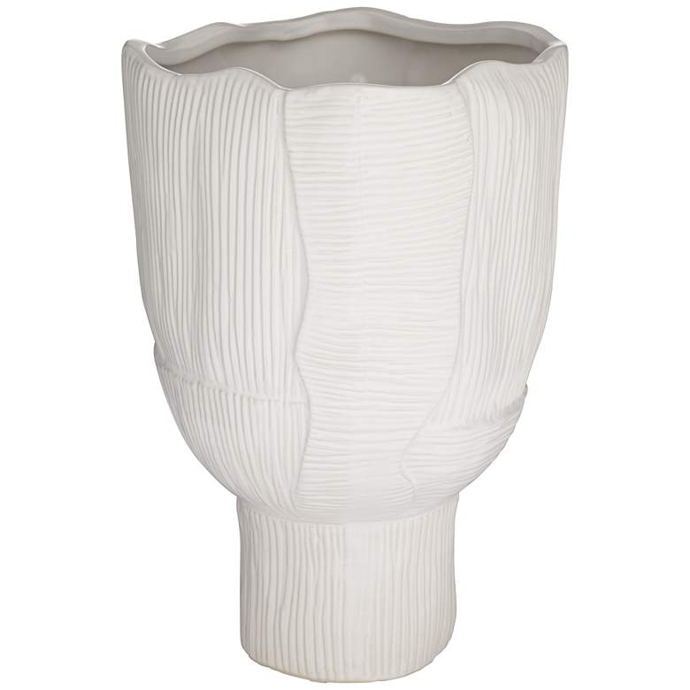 Image 2 Hansville Matte White 13 1/2" High Decorative Vase