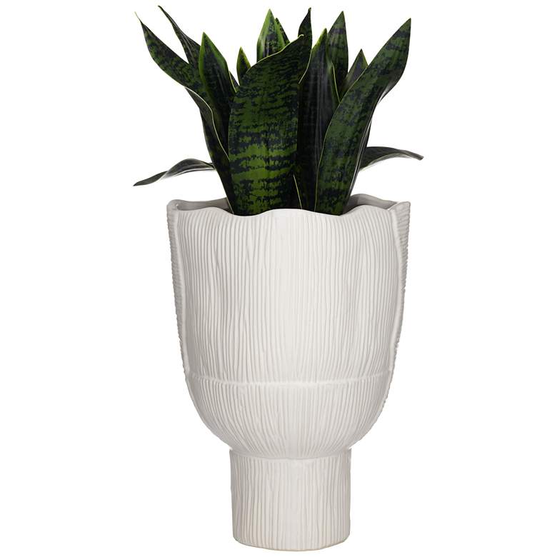 Image 7 Hansville Matte White 13 1/2" High Decorative Vase more views