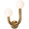 Happy 16 1/4" High Natural Brass 2-Light LED Wall Sconce