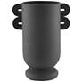 Happy 40 12 1/4" High Black Ceramic Straight Decorative Vase