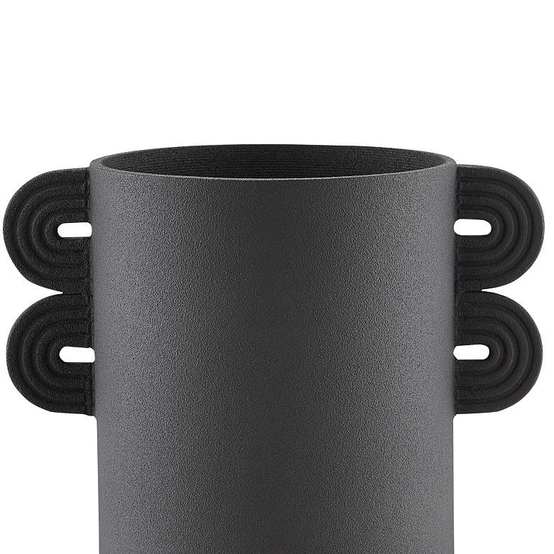 Image 2 Happy 40 12 1/4 inch High Black Ceramic Straight Decorative Vase more views