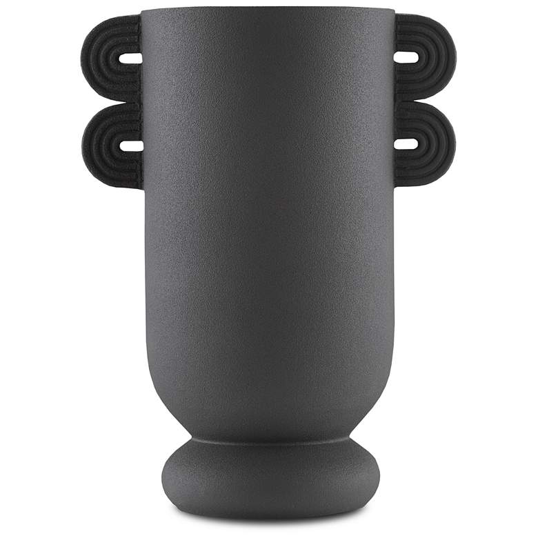Happy 40 12 1/4 inch High Black Ceramic Straight Decorative Vase more views