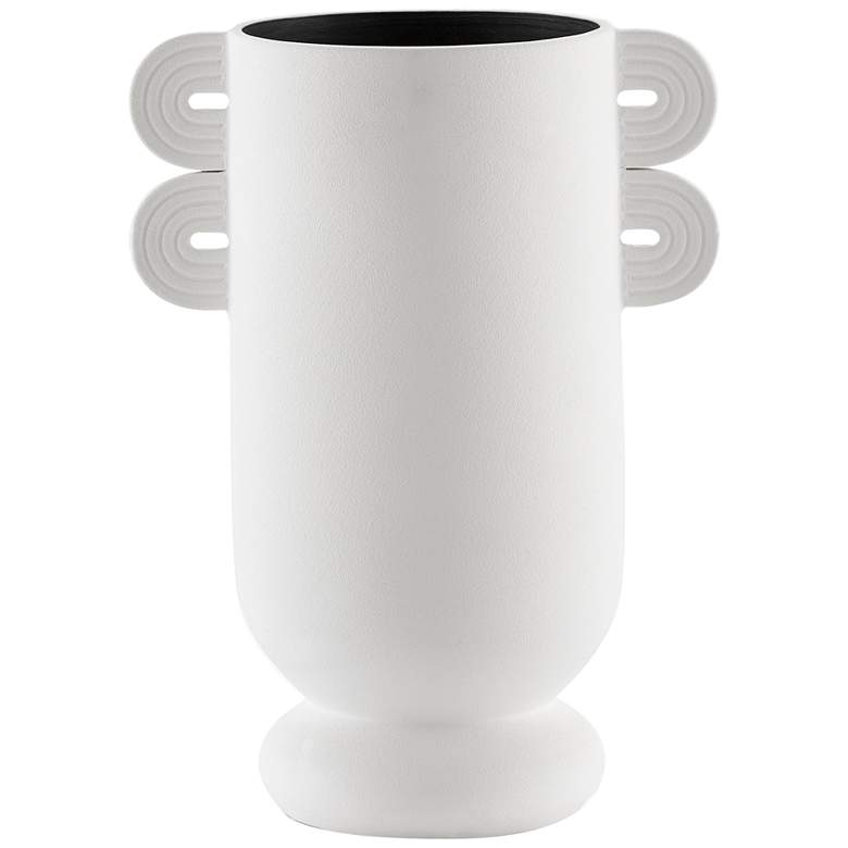 Image 1 Happy 40 12 inch High White Ceramic Straight Decorative Vase