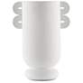 Happy 40 12" High White Ceramic Straight Decorative Vase