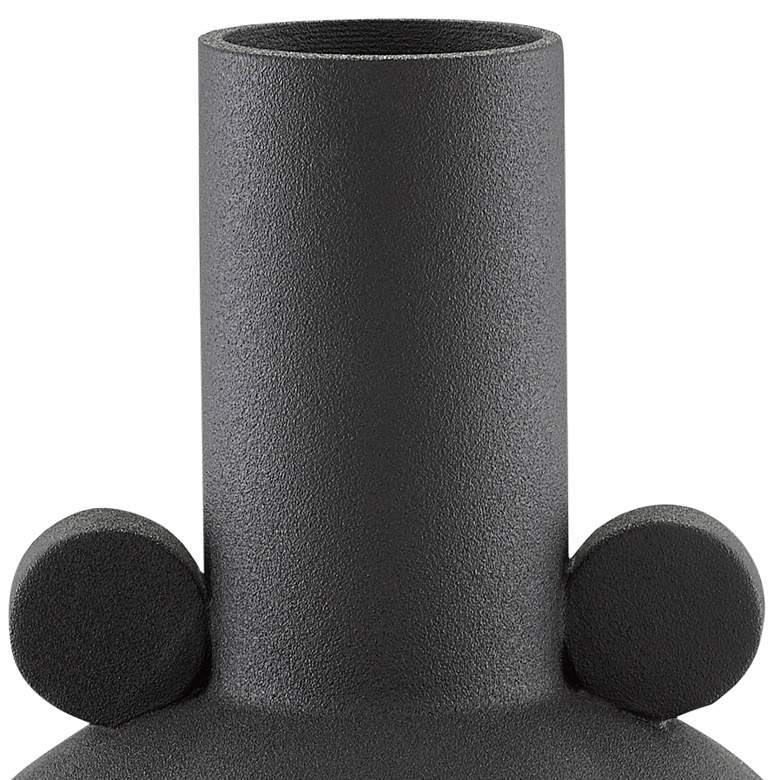 Happy 40 13 inch High Black Ceramic Round Decorative Vase more views