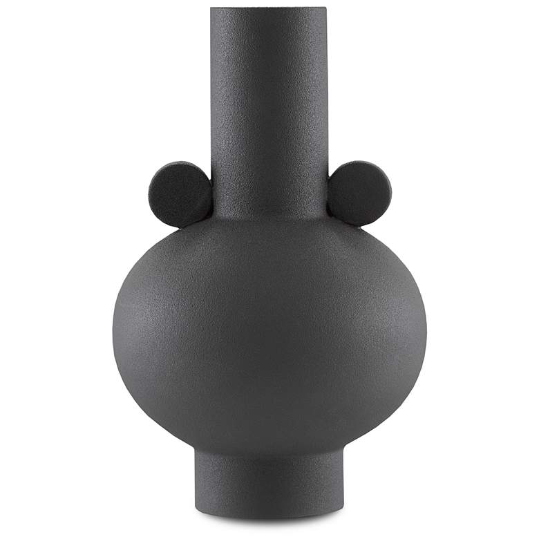 Image 4 Happy 40 13" High Black Ceramic Round Decorative Vase more views