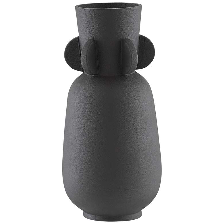 Image 1 Happy 40 13" High Black Ceramic Wings Decorative Vase
