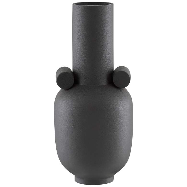 Image 1 Happy 40 18 1/2" High Black Ceramic Long Decorative Vase