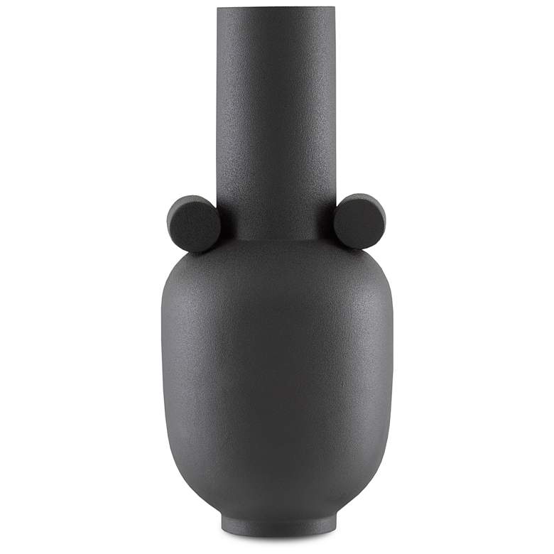 Image 4 Happy 40 18 1/2 inch High Black Ceramic Long Decorative Vase more views