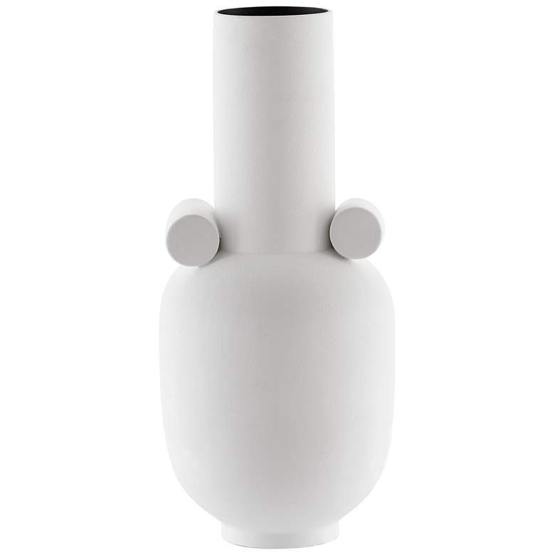 Image 1 Happy 40 18" High White Ceramic Long Decorative Vase