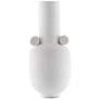 Happy 40 18" High White Ceramic Long Decorative Vase