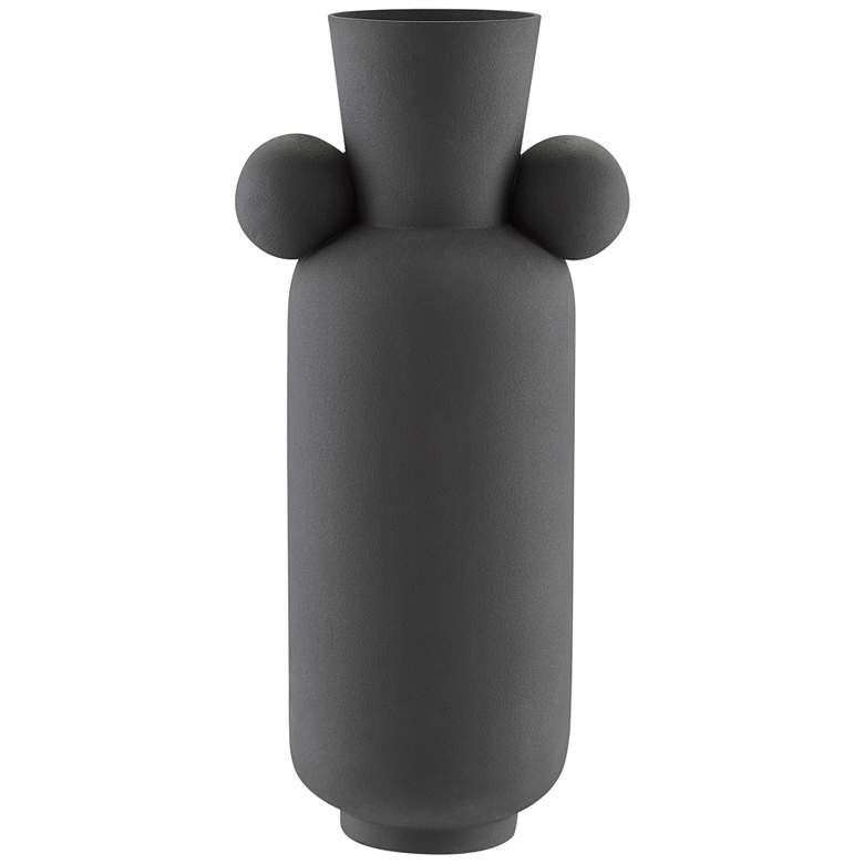 Happy 40 24 1/4&quot; High Black Ceramic Tall Decorative Vase