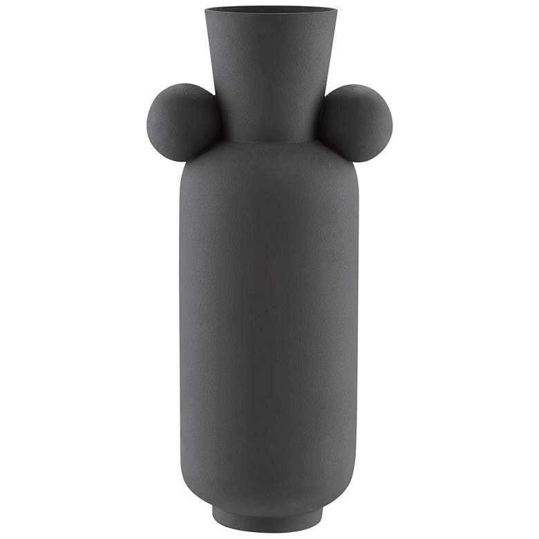 Image 1 Happy 40 24 1/4" High Black Ceramic Tall Decorative Vase