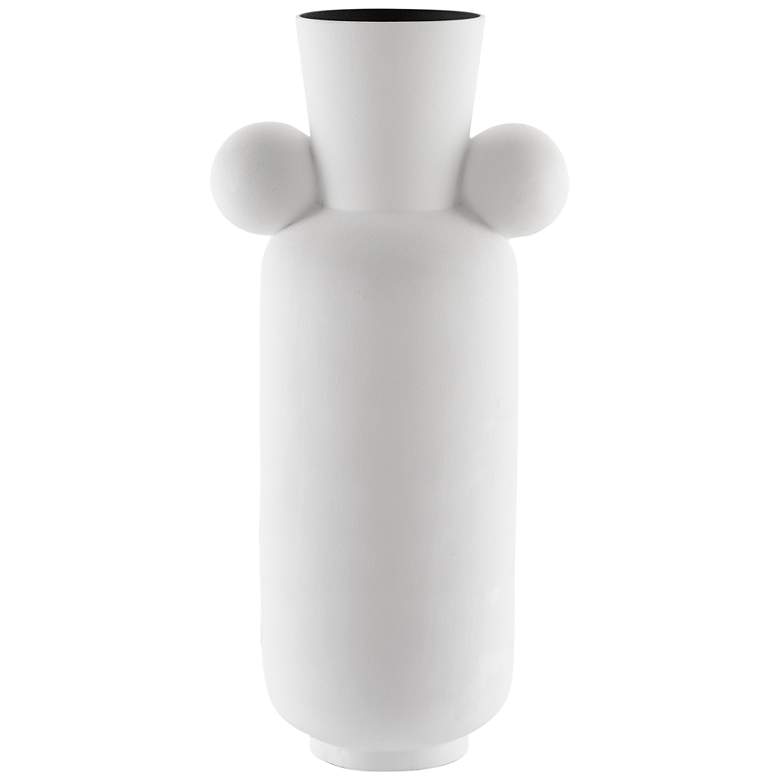 Image 1 Happy 40 24" High White Ceramic Tall Decorative Vase