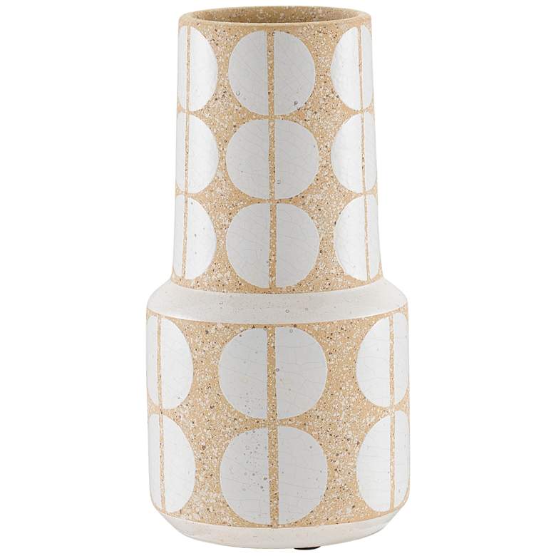 Image 1 Happy 60 12 1/4" High Speckled Antique Khaki Decorative Vase