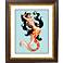 Happy As A Clam Pink Gold Bronze Frame 20" High Wall Art