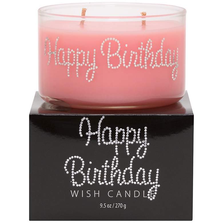 Image 1 Happy Birthday Hand-Jeweled Wish Candle