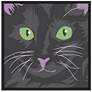Happy Cat 37" Square Black Giclee Wall Art