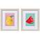 Happy Fruit I 9"W x 11"H Contemporary Framed Art Set of 2