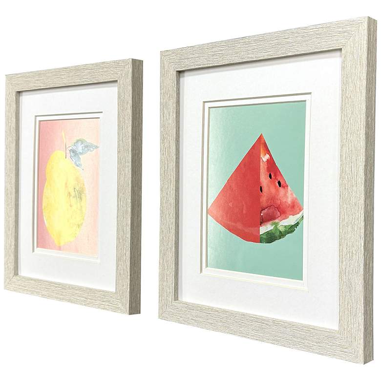 Image 2 Happy Fruit I 9"W x 11"H Contemporary Framed Art Set of 2 more views
