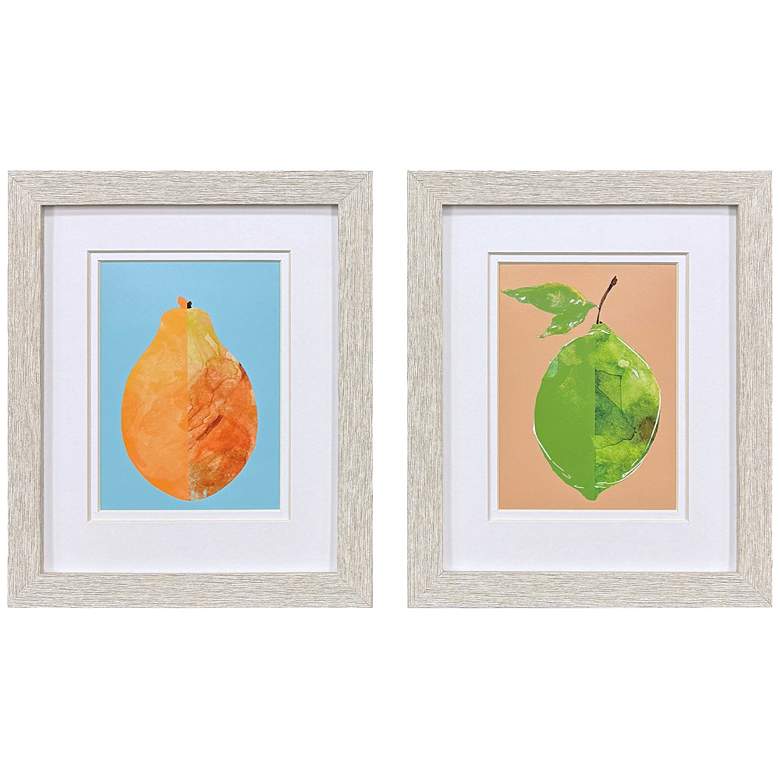 Image 1 Happy Fruit II 9"W x 11"H Contemporary Framed Art Set of 2