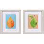 1_Happy Fruit II 9"W x 11"H Contemporary Framed Art Set of 2