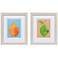 Happy Fruit II 9"W x 11"H Contemporary Framed Art Set of 2