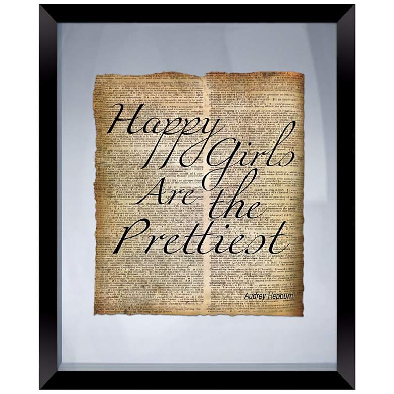 Image 1 Happy Girls Quote 22 inch High Floating Picture Frame Wall Art